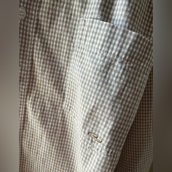 NWOT Roper XL tan and white Long Sleeve Button Up - Picture 8 of 8